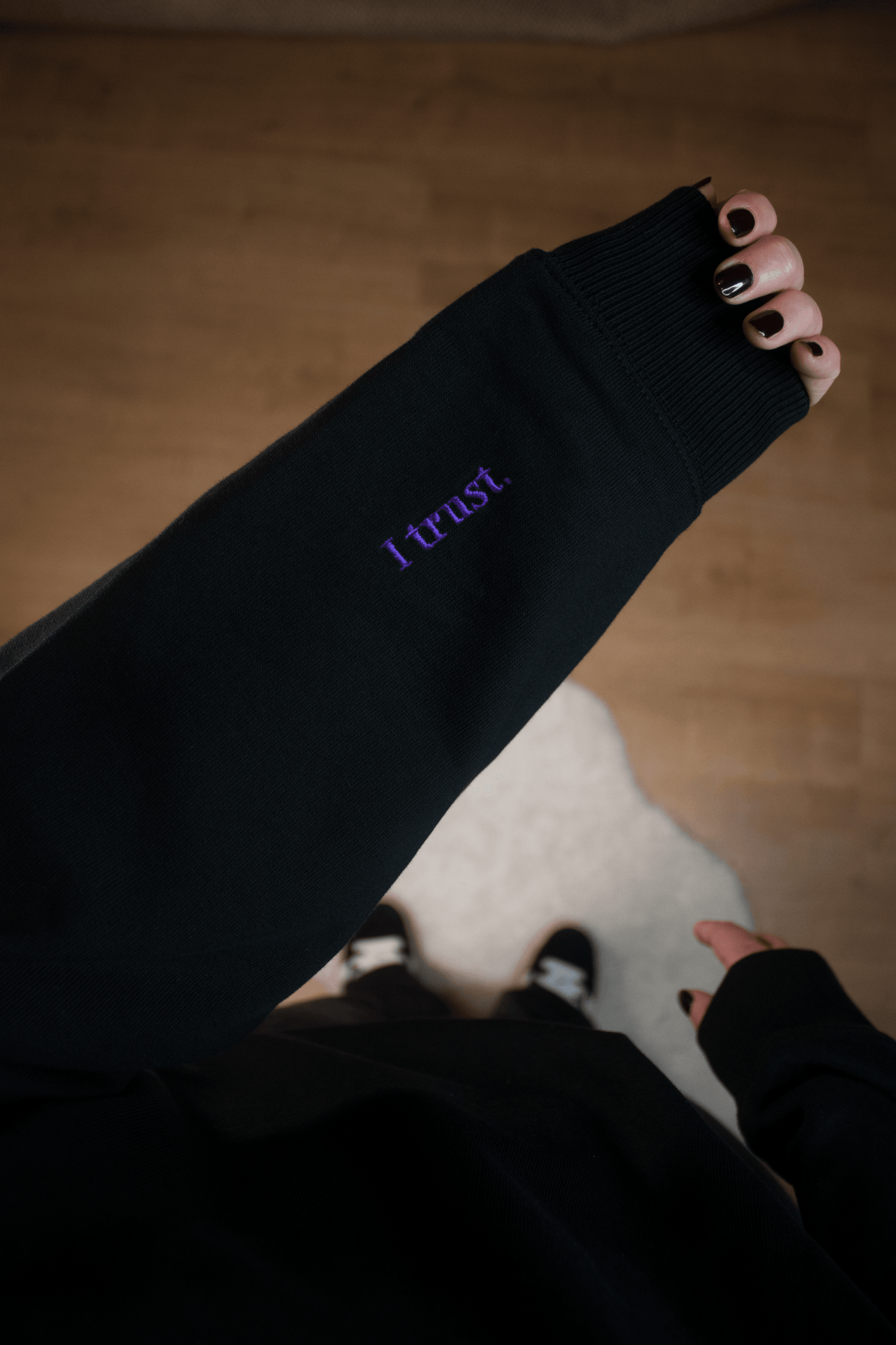 I trust Sweatshirt schwarz - Stripped