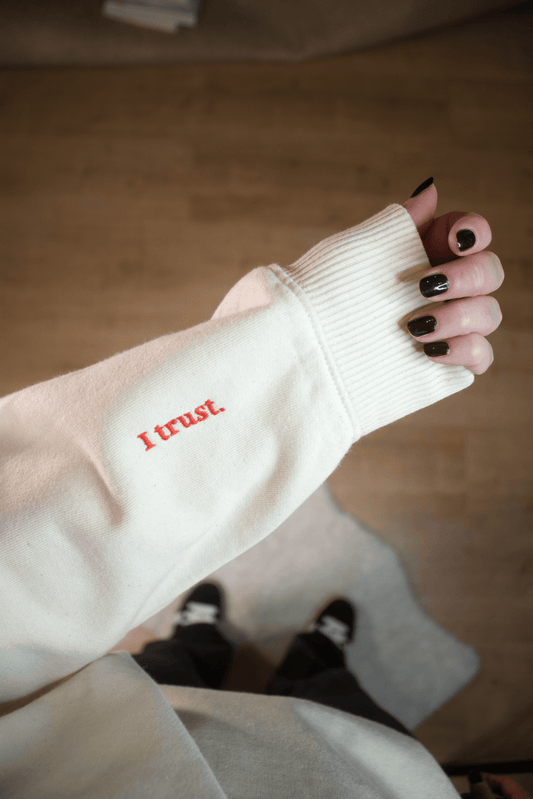 I trust Sweatshirt vanille - Stripped